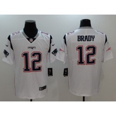 New England Patriots #12 Tom Brady White Vapor Untouchable Limited Men Nike NFL Jersey