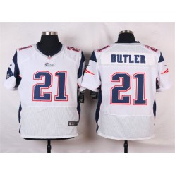 New England Patriots #21 Malcolm Butler Elite White Men Nike NFL Jersey