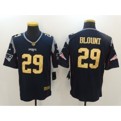 New England Patriots #29 LeGarrette Blount Navy Blue Gold Limited Men Nike NFL Jersey
