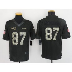 New England Patriots #87 Rob Gronkowski Anthracite 2016 Salute to Service Limited Men Nike NFL Jersey