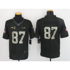 New England Patriots #87 Rob Gronkowski Anthracite 2016 Salute to Service Limited Men Nike NFL Jersey