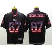 New England Patriots #87 Rob Gronkowski Black Fashion USA Flag Number Men Football Elite Nike NFL Jersey