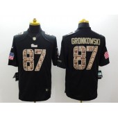 New England Patriots #87 Rob Gronkowski Black Men Stitched Nike NFL Limited Salute to Service Jersey