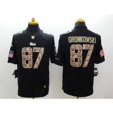 New England Patriots #87 Rob Gronkowski Black Men Stitched Nike NFL Limited Salute to Service Jersey