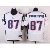 New England Patriots #87 Rob Gronkowski Elite White Men Nike NFL Jersey