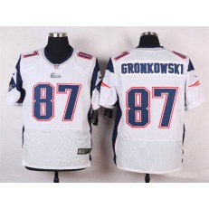 New England Patriots #87 Rob Gronkowski Elite White Men Nike NFL Jersey