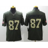 New England Patriots #87 Rob Gronkowski Green Salute To Service Limited Nike NFL Jersey