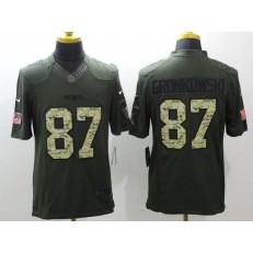 New England Patriots #87 Rob Gronkowski Green Salute To Service Limited Nike NFL Jersey