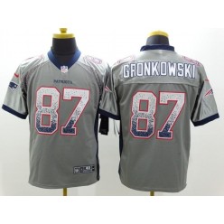 New England Patriots #87 Rob Gronkowski Grey Inwrought Elite Drift Fashion Men Nike NFL Jersey