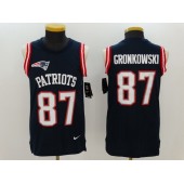 New England Patriots #87 Rob Gronkowski Navy Color Rush Name And Number Tank Top Men Nike NFL Jersey