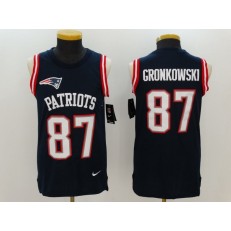 New England Patriots #87 Rob Gronkowski Navy Color Rush Name And Number Tank Top Men Nike NFL Jersey