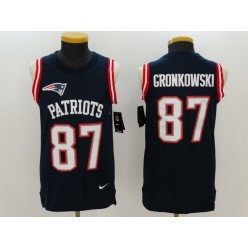 New England Patriots #87 Rob Gronkowski Navy Color Rush Name And Number Tank Top Men Nike NFL Jersey