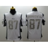 New England Patriots #87 Rob Gronkowski White Men Nike NFL Limited Platinum Jersey