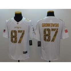 New England Patriots #87 Rob Gronkowski White Salute To Service Limited Men Nike NFL Jersey