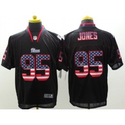 New England Patriots #95 Chandler Jones Black Fashion USA Flag Number Men Football Elite Nike NFL Jersey