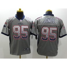 New England Patriots #95 Chandler Jones Grey Inwrought Elite Drift Fashion Men Nike NFL Jersey