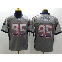 New England Patriots #95 Chandler Jones Grey Inwrought Elite Drift Fashion Men Nike NFL Jersey