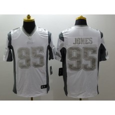 New England Patriots #95 Chandler Jones White Men Nike NFL Limited Platinum Jersey