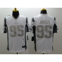 New England Patriots #95 Chandler Jones White Men Nike NFL Limited Platinum Jersey