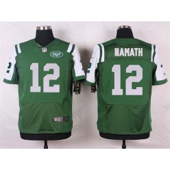 New York Jets #12 Joe Namath Elite Green Team Color Men Nike NFL Jersey