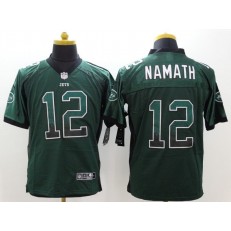 New York Jets #12 Joe Namath Green Men Stitched Nike NFL Elite Drift Fashion Jersey