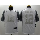 New York Jets #12 Joe Namath White Men Stitched Nike NFL Limited Platinum Jersey