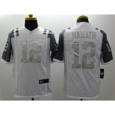 New York Jets #12 Joe Namath White Men Stitched Nike NFL Limited Platinum Jersey