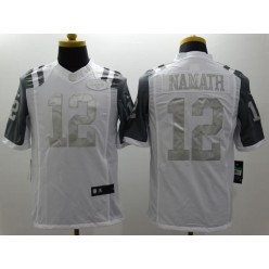 New York Jets #12 Joe Namath White Men Stitched Nike NFL Limited Platinum Jersey
