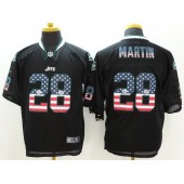 New York Jets #28 Curtis Martin Black Fashion USA Flag Number Men Football Elite Nike NFL Jersey