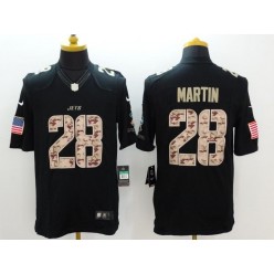 New York Jets #28 Curtis Martin Black Men Stitched Nike NFL Limited Salute to Service Jersey