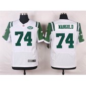 New York Jets #74 Nick Mangold Elite White Men Nike NFL Jersey