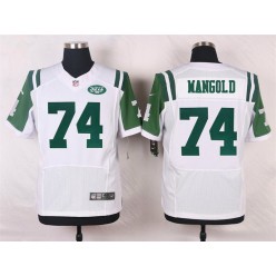 New York Jets #74 Nick Mangold Elite White Men Nike NFL Jersey