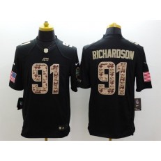 New York Jets #91 Sheldon Richardson Black Men Stitched Nike NFL Limited Salute to Service Jersey