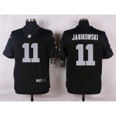 Oakland Raiders #11 Sebastian Janikowski Black Men Stitched Nike NFL Elite Jersey