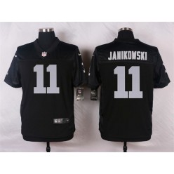 Oakland Raiders #11 Sebastian Janikowski Black Men Stitched Nike NFL Elite Jersey