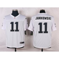 Oakland Raiders #11 Sebastian Janikowski White Men Stitched Nike NFL Elite Jersey