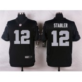 Oakland Raiders #12 Ken Stabler Black Men Stitched Nike NFL Elite Jersey