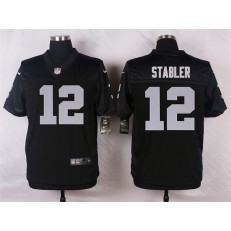 Oakland Raiders #12 Ken Stabler Black Men Stitched Nike NFL Elite Jersey