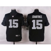 Oakland Raiders #15 Michael Crabtree Black Men Stitched Nike NFL Elite Jersey