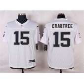 Oakland Raiders #15 Michael Crabtree White Men Stitched Nike NFL Elite Jersey