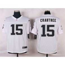 Oakland Raiders #15 Michael Crabtree White Men Stitched Nike NFL Elite Jersey