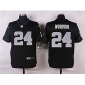 Oakland Raiders #24 Charles Woodson Black Men Stitched Nike NFL Elite Jersey