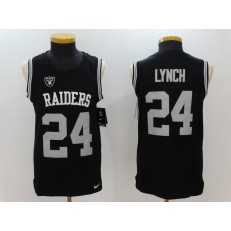 Oakland Raiders #24 Marshawn Lynch Black Color Rush Tank Top Nike NFL Jersey