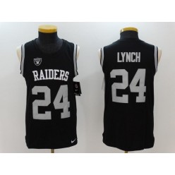 Oakland Raiders #24 Marshawn Lynch Black Color Rush Tank Top Nike NFL Jersey