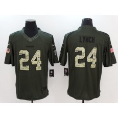 Oakland Raiders #24 Marshawn Lynch Green Salute to Service Limited Men Nike NFL Jersey