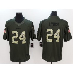 Oakland Raiders #24 Marshawn Lynch Green Salute to Service Limited Men Nike NFL Jersey