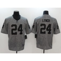 Oakland Raiders #24 Marshawn Lynch Gridiron Gray Limited Men Nike NFL Jersey