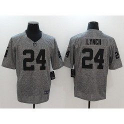 Oakland Raiders #24 Marshawn Lynch Gridiron Gray Limited Men Nike NFL Jersey