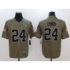 Oakland Raiders #24 Marshawn Lynch Olive 2017 Salute To Service Limited Men Nike NFL Jersey