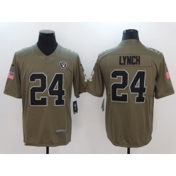 Oakland Raiders #24 Marshawn Lynch Olive 2017 Salute To Service Limited Men Nike NFL Jersey